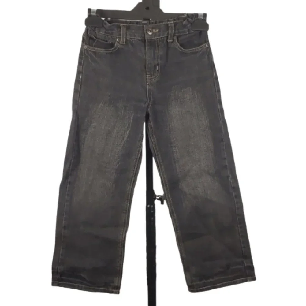 Cotton On Kids Denim Jeans Size 6-7 Black Elastic Waist Unisex - Picture 2 of 11